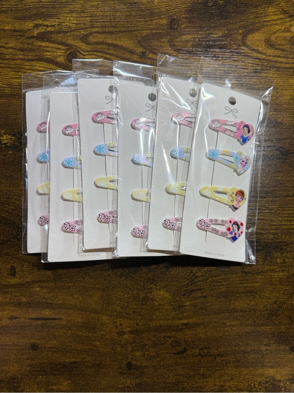 6 Packs Kids Decorative Snap Hair Clips - Pink, Blue, Yellow